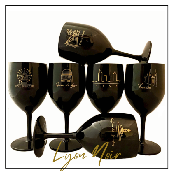 Lot de 6 verres Noirs incassables réutilisables - LYON DESIGN