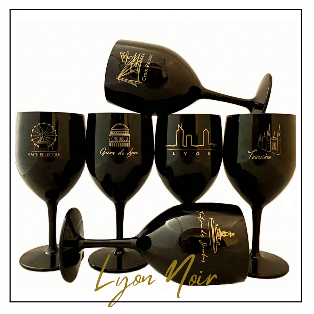 Lot de 6 verres Noirs incassables réutilisables – LYON DESIGN