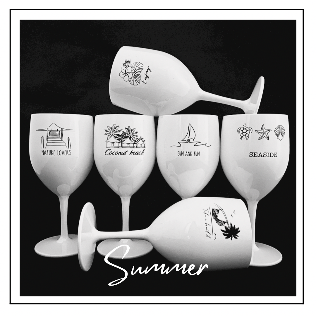 Lot de 6 verres incassables réutilisables - SUMMER EDITION